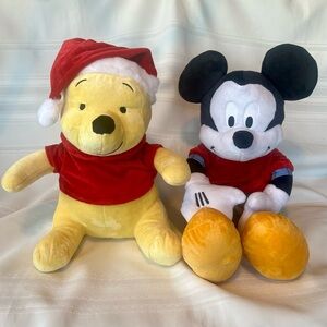 Disney Plush Bundle Winnie the Pooh Buddy and Mickey Mouse Buddy NEW